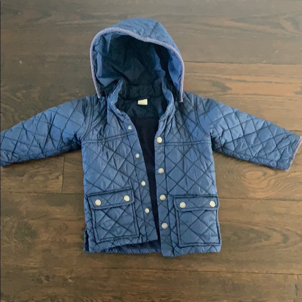 H&M toddler jacket- blue quilted with hood